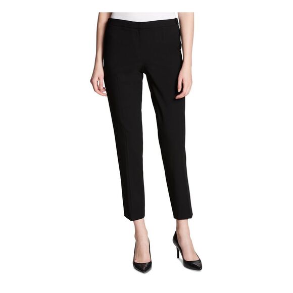 CALVIN KLEIN Pants - CALVIN KLEIN Womens Black Low Rise Tapered Ankle Straight leg Pants Petites 6P